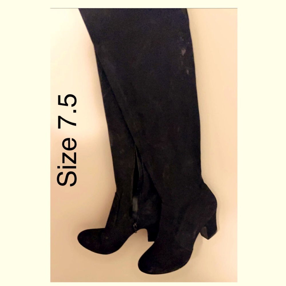 Black over the knees heel boots